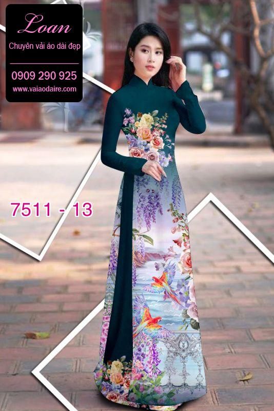 Vải áo dài hoa 3D