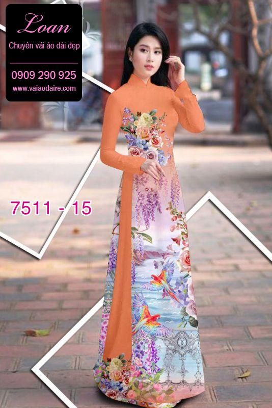 Vải áo dài hoa 3D