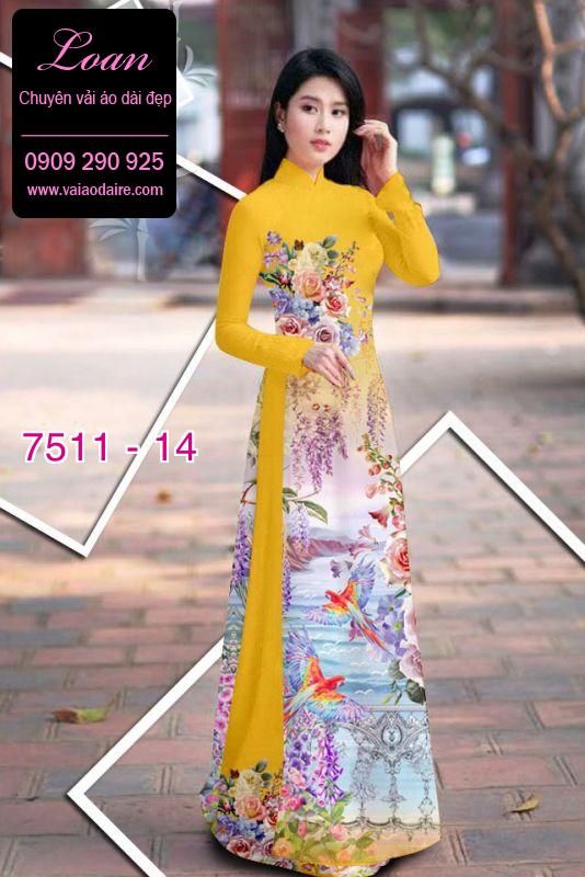 Vải áo dài hoa 3D