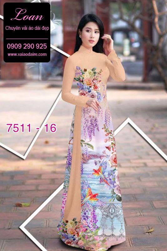 Vải áo dài hoa 3D