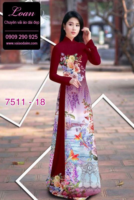 Vải áo dài hoa 3D