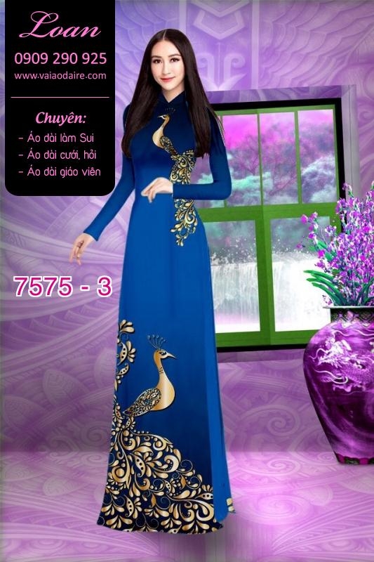 Vải áo dài chim Công