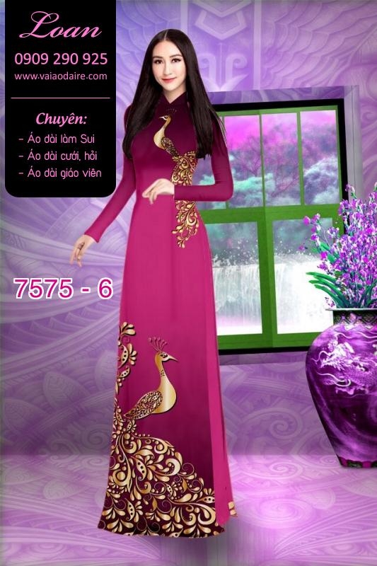 Vải áo dài chim Công