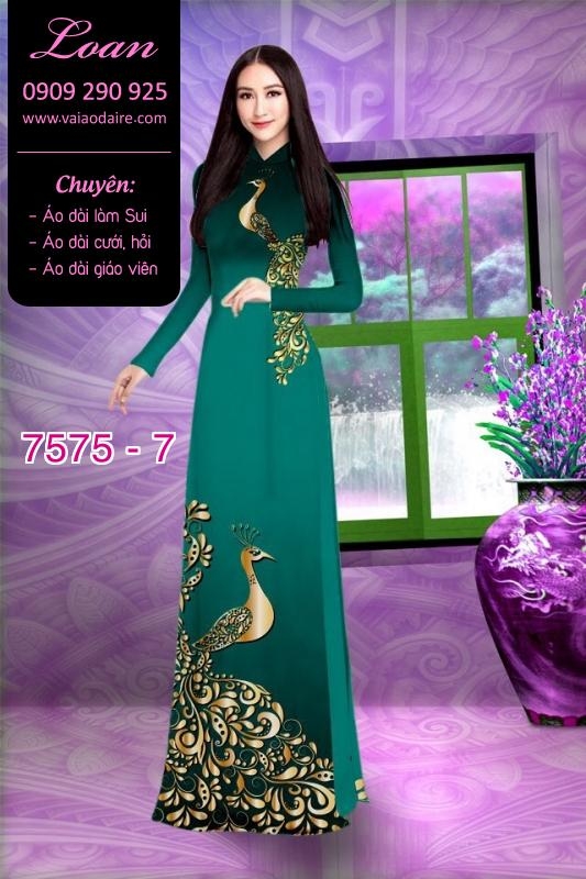 Vải áo dài chim Công