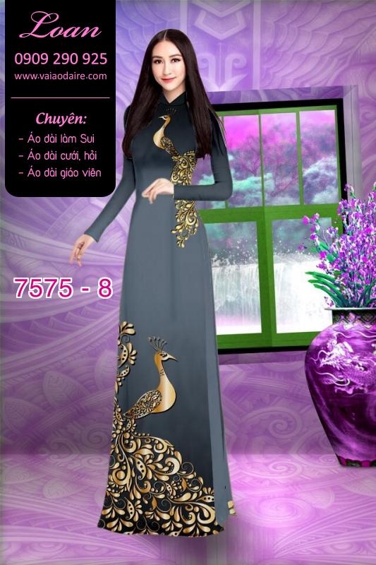 Vải áo dài chim Công