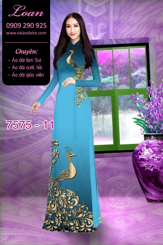 Vải áo dài chim Công