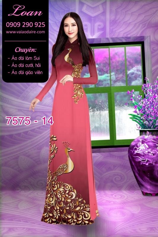 Vải áo dài chim Công