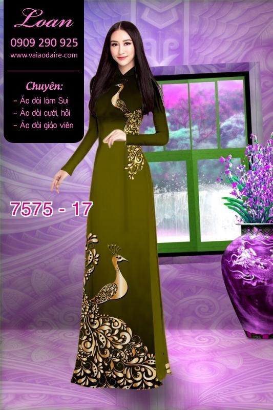 Vải áo dài chim Công
