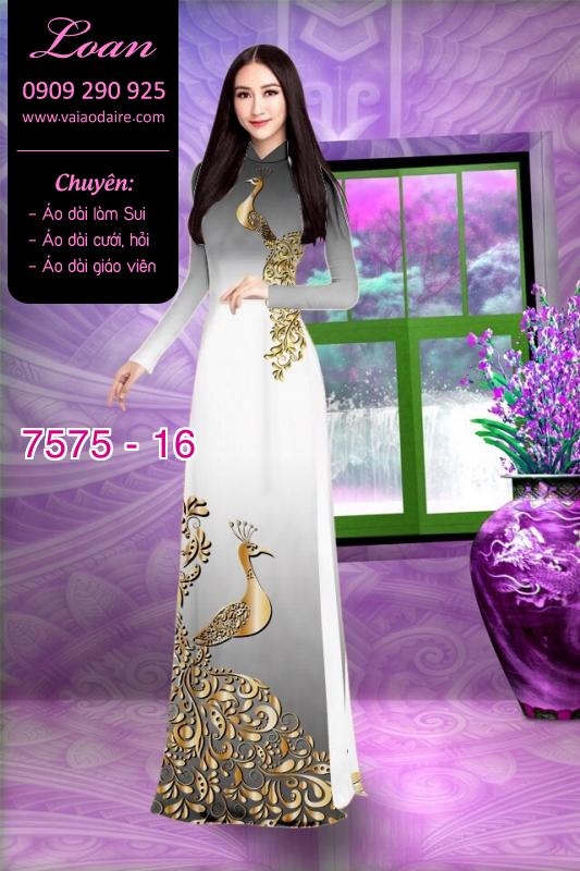 Vải áo dài chim Công