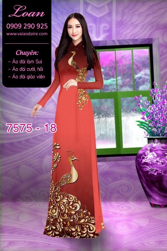 Vải áo dài chim Công
