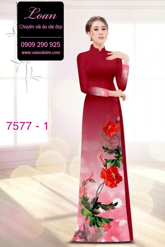 Vải áo dài hoa 3D