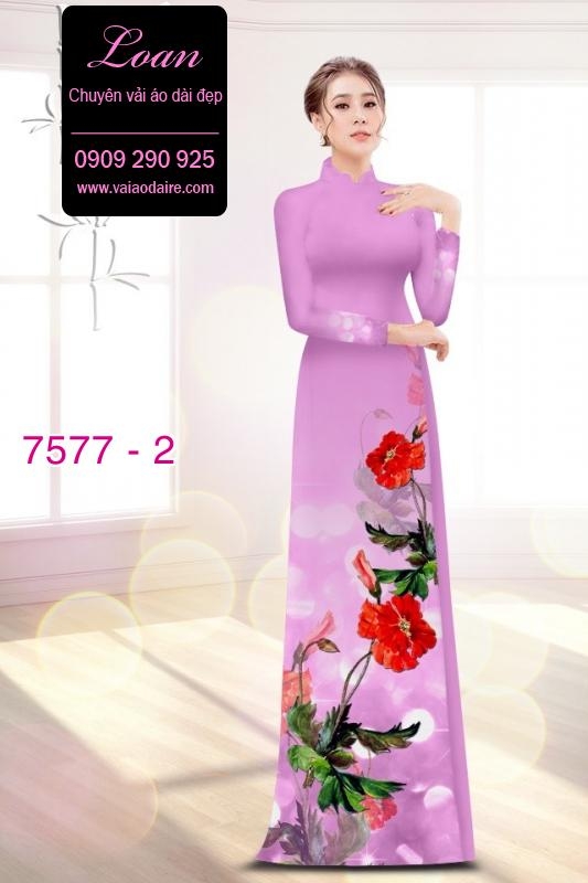 Vải áo dài hoa 3D