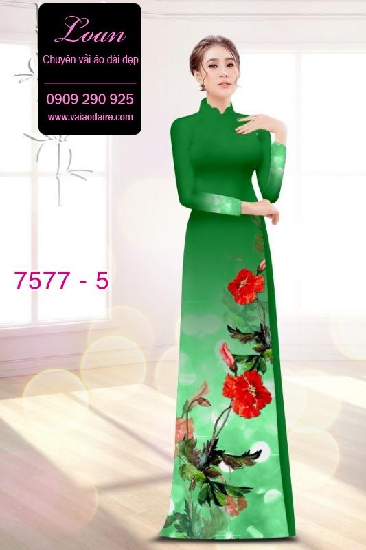 Vải áo dài hoa 3D