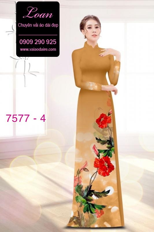 Vải áo dài hoa 3D