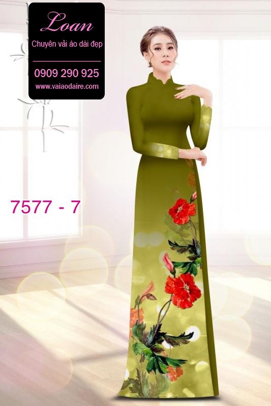Vải áo dài hoa 3D