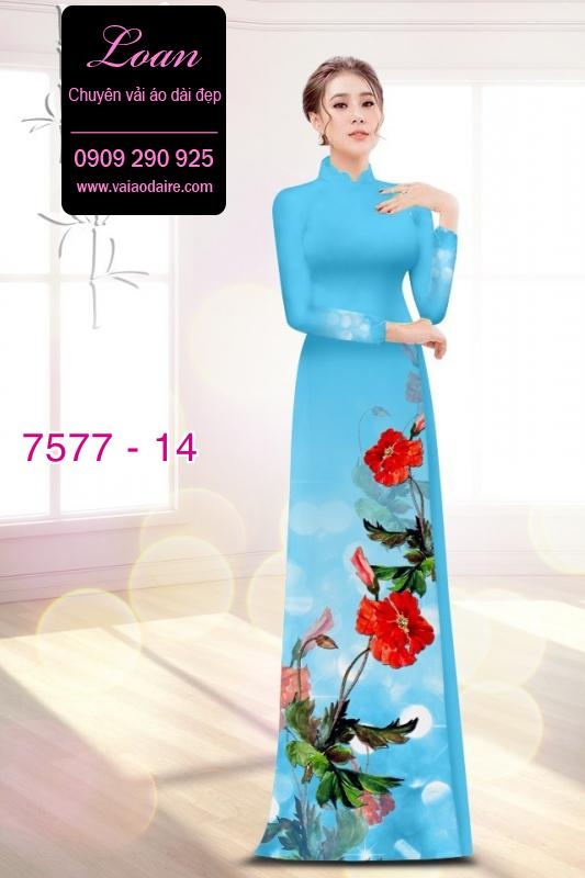 Vải áo dài hoa 3D
