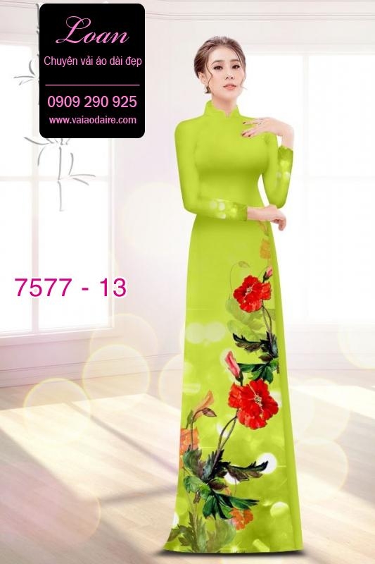 Vải áo dài hoa 3D