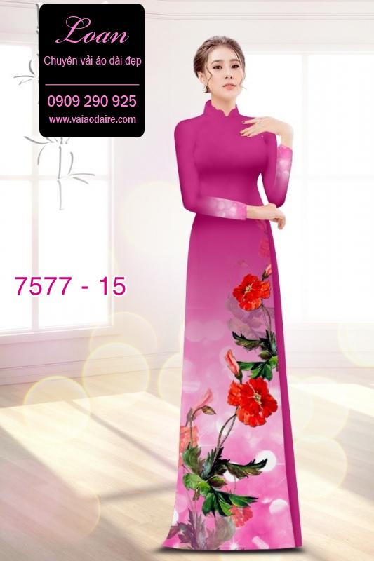 Vải áo dài hoa 3D