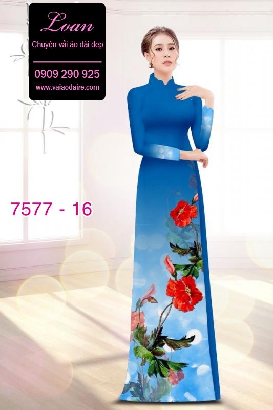 Vải áo dài hoa 3D
