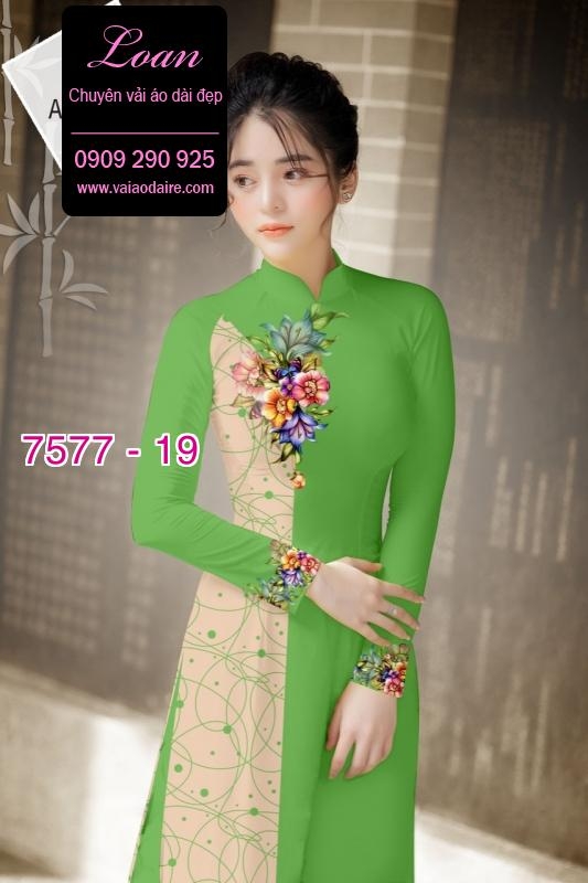 Vải áo dài hoa 3D