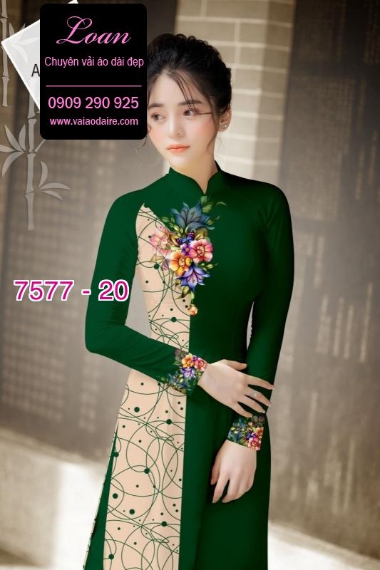 Vải áo dài hoa 3D