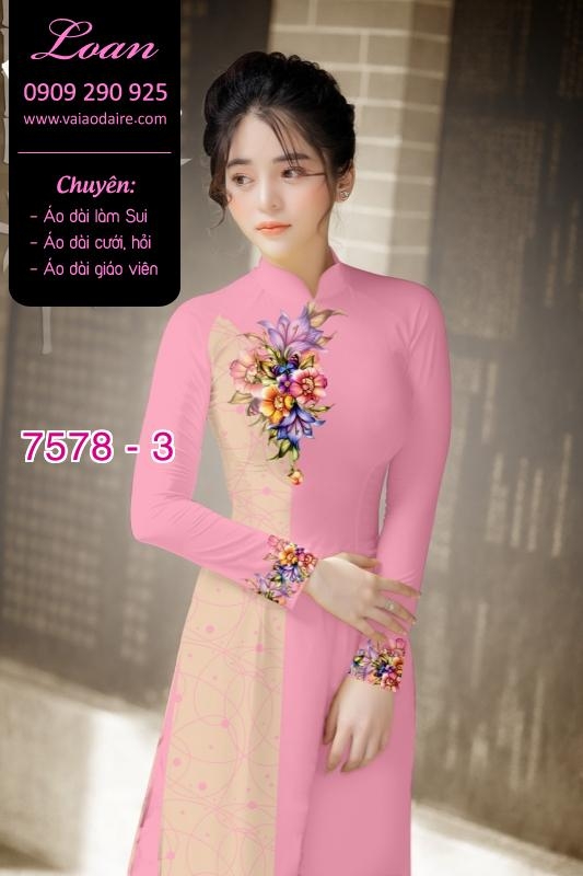 Vải áo dài hoa hiện đại Vải áo dài hoa hiện đại