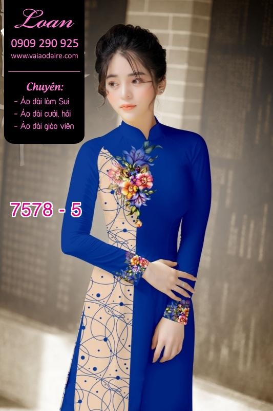 Vải áo dài hoa hiện đại Vải áo dài hoa hiện đại