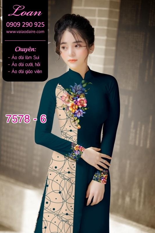 Vải áo dài hoa hiện đại Vải áo dài hoa hiện đại