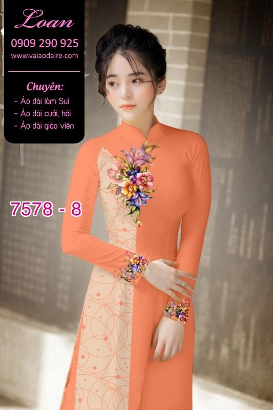 Vải áo dài hoa hiện đại Vải áo dài hoa hiện đại