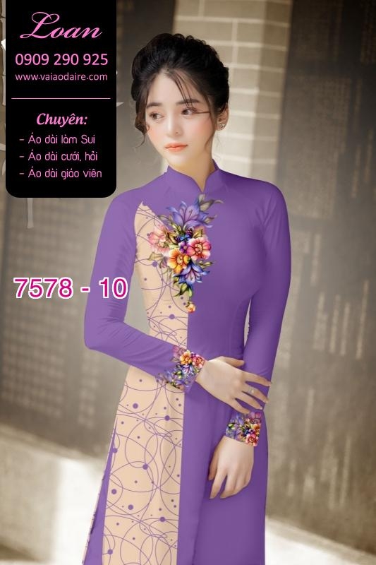 Vải áo dài hoa hiện đại Vải áo dài hoa hiện đại