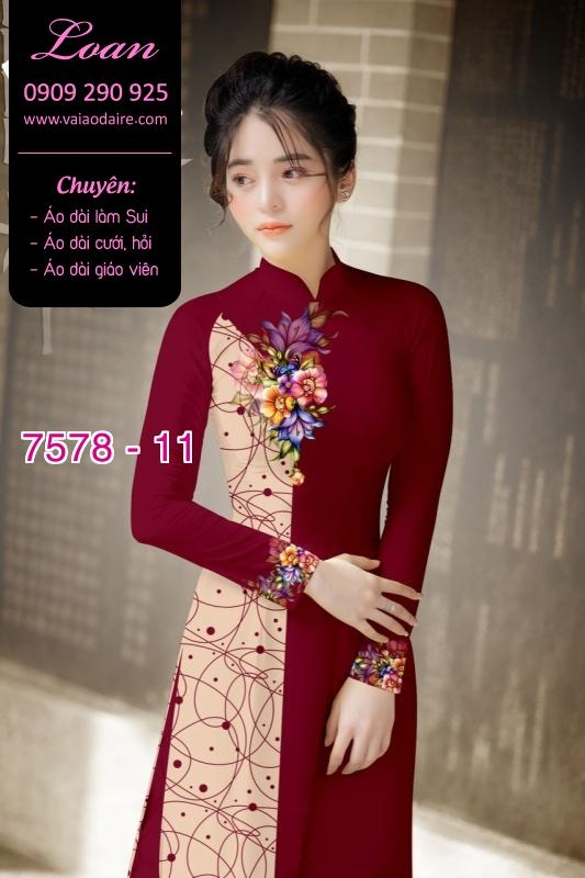 Vải áo dài hoa hiện đại Vải áo dài hoa hiện đại