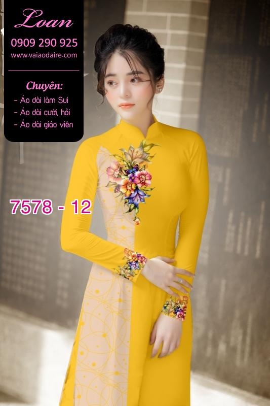 Vải áo dài hoa hiện đại Vải áo dài hoa hiện đại