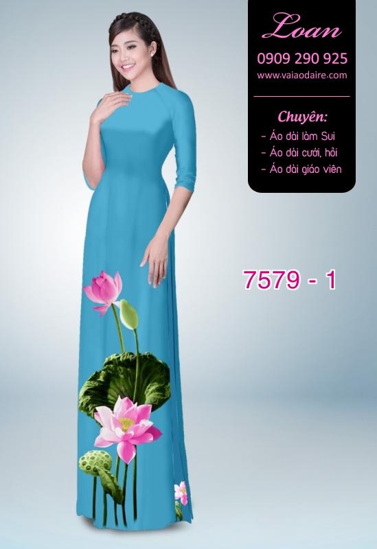 Vải áo dài hoa Sen