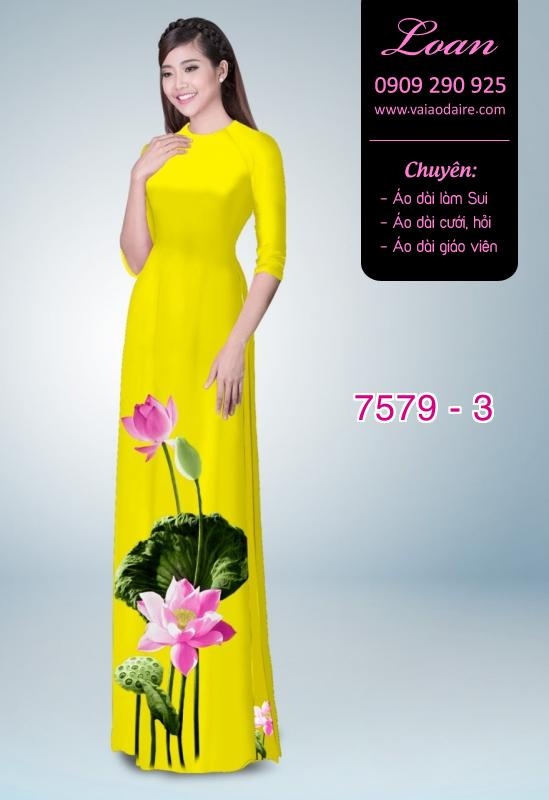 Vải áo dài hoa Sen