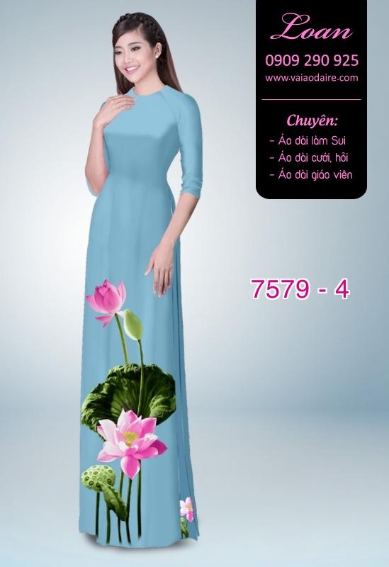 Vải áo dài hoa Sen