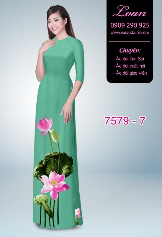 Vải áo dài hoa Sen