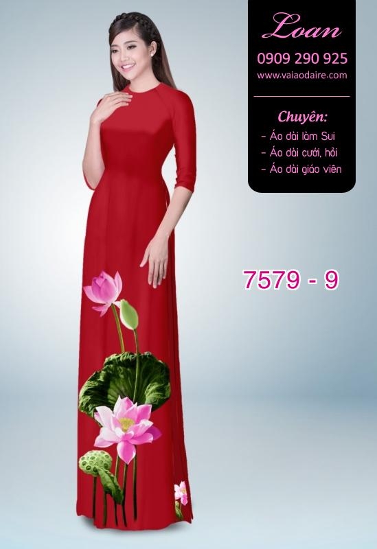 Vải áo dài hoa Sen