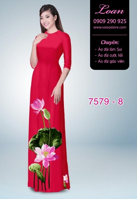 Vải áo dài hoa Sen