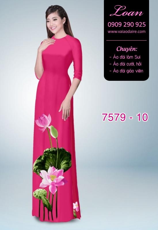 Vải áo dài hoa Sen