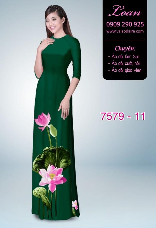 Vải áo dài hoa Sen