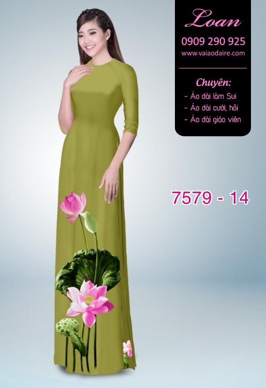 Vải áo dài hoa Sen