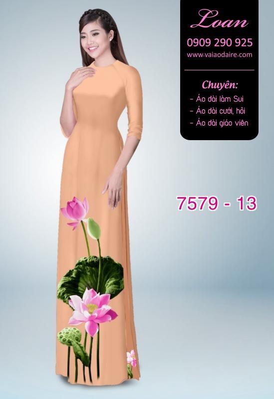 Vải áo dài hoa Sen