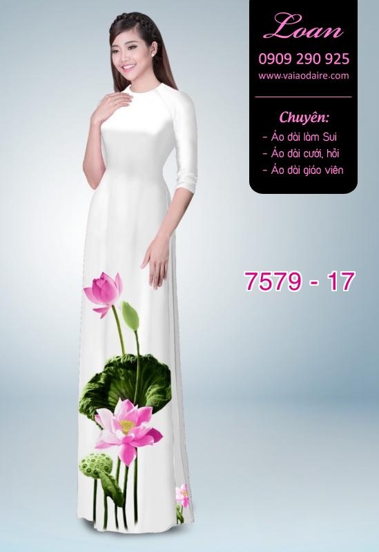 Vải áo dài hoa Sen
