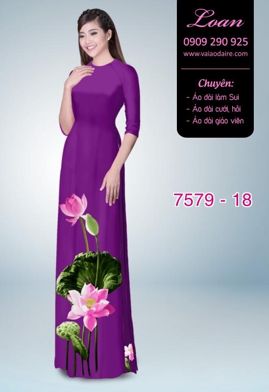 Vải áo dài hoa Sen