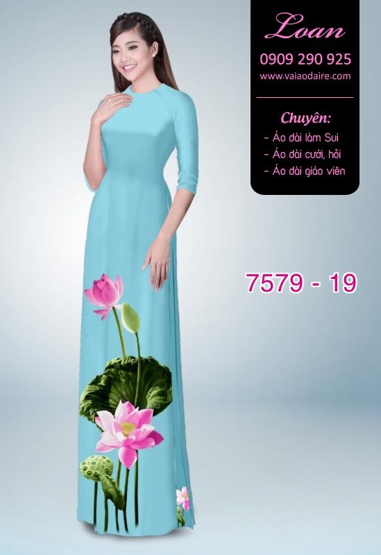 Vải áo dài hoa Sen