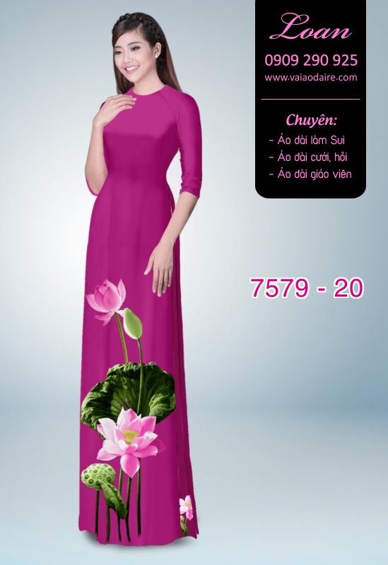 Vải áo dài hoa Sen
