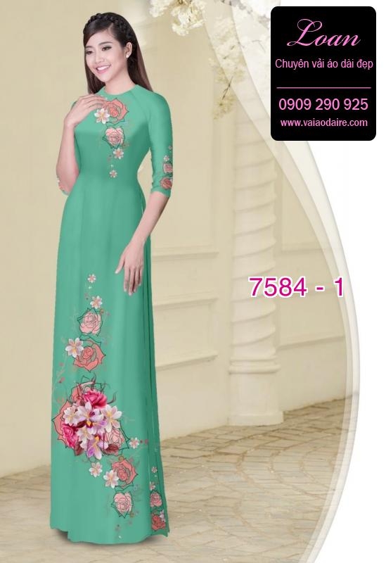 Vải áo dài hoa 3D