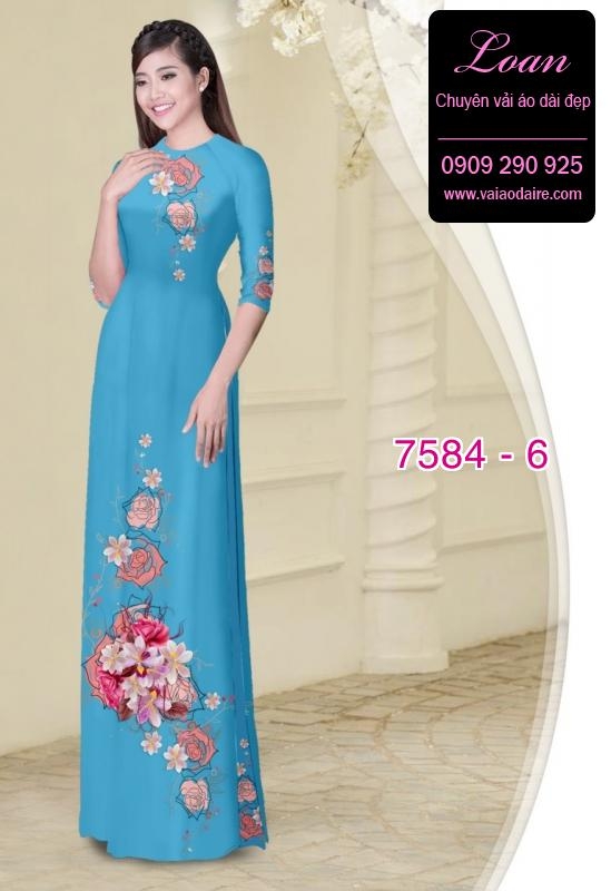 Vải áo dài hoa 3D