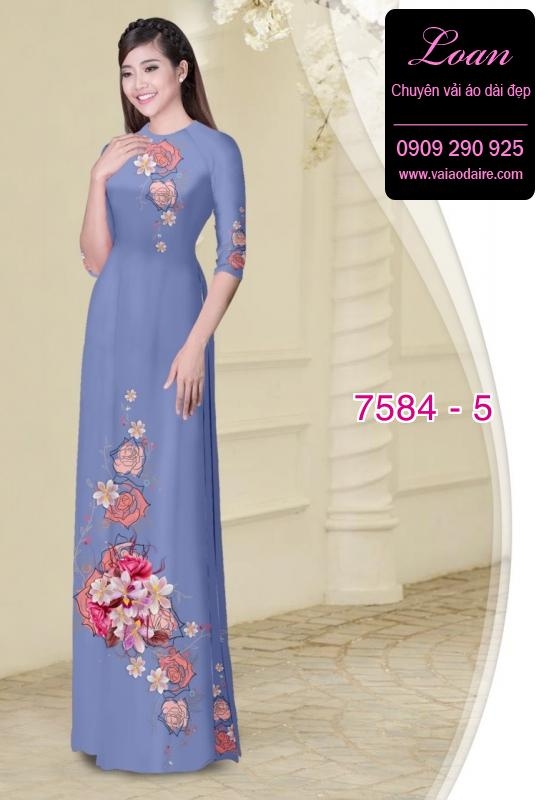 Vải áo dài hoa 3D