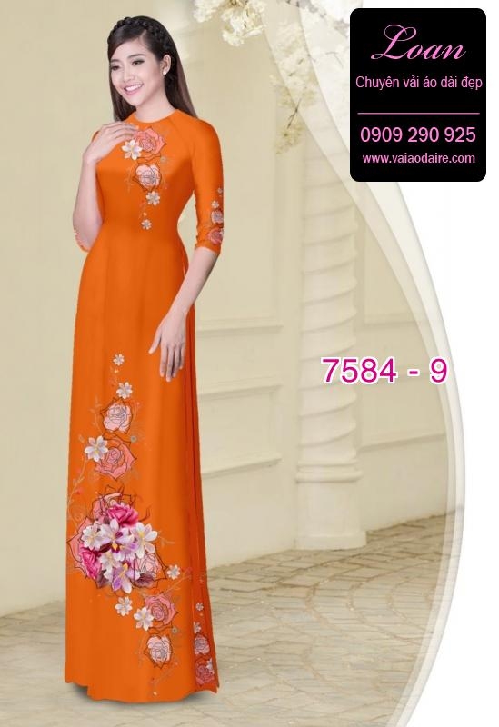 Vải áo dài hoa 3D